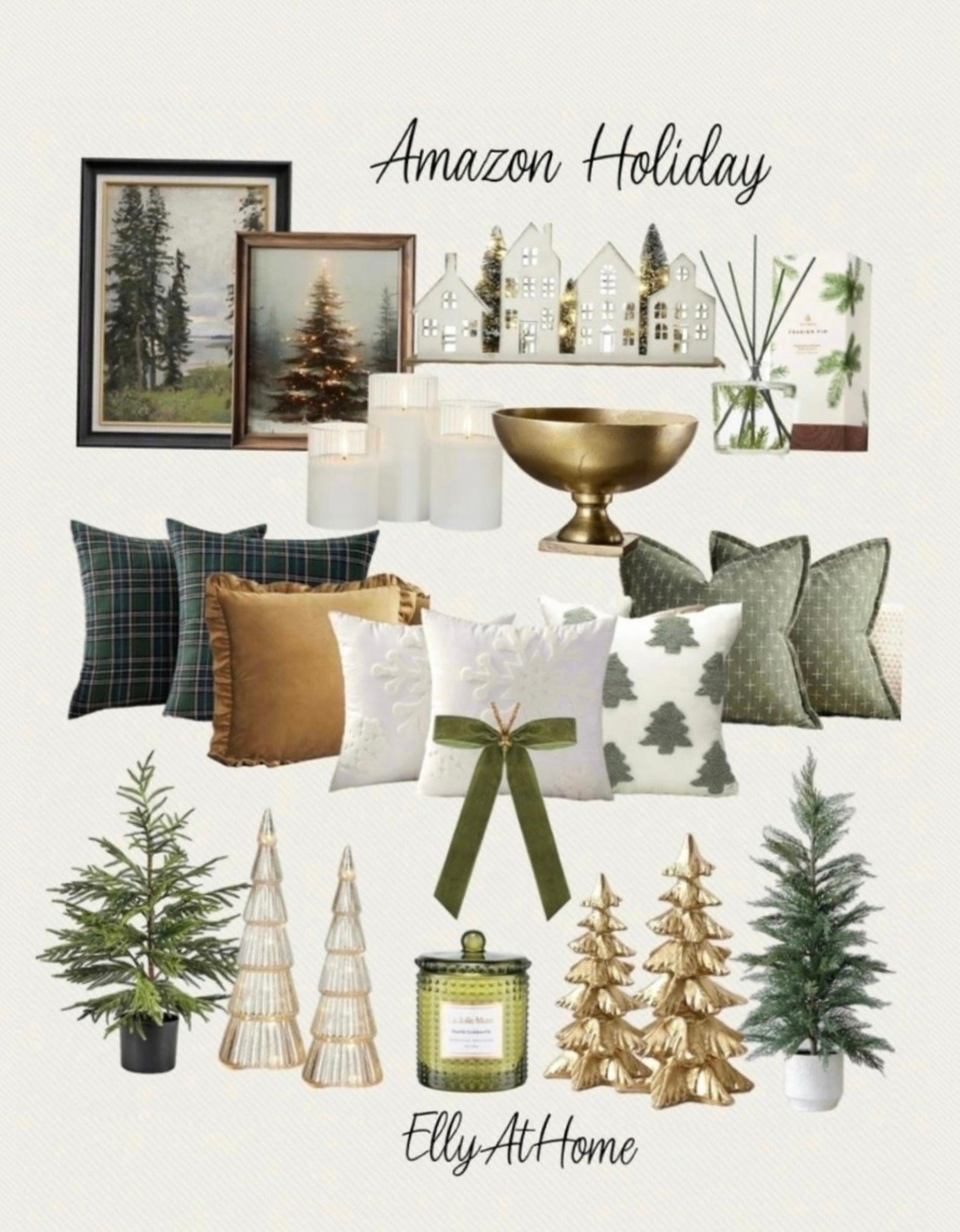 Amazon holiday, Christmas styling! Classic home decor, candles, throw pillows, bows, ornaments, Christmas trees and more! Free shipping.
