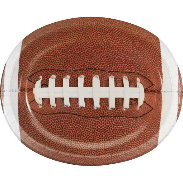 8ct Touchdown Time Oval Plates Brown | Target