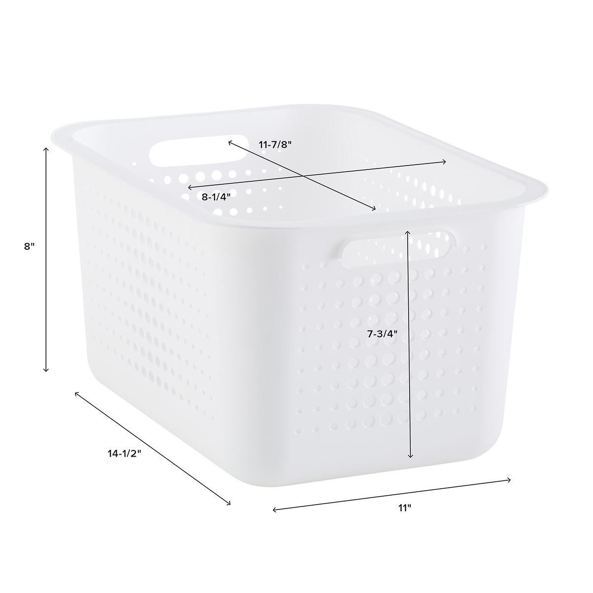 White Nordic Storage Baskets With Handles | The Container Store