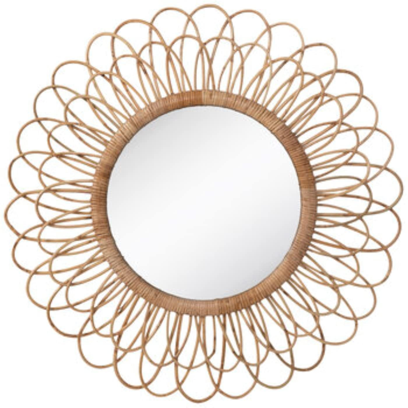 Hobby Lobby Home Decor Flower Rattan Brown Wall Round Mirror | Amazon (US)