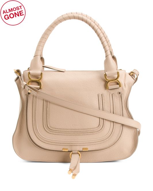Made In Italy Marcue Large Leather Double Carry Satchel | TJ Maxx