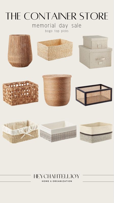 The Container Store 50% off bogo top picks! Accent baskets and storage containers perfect to price up your space this summer. 





Accent baskets, accent containers, woven basket, storage containers, home organization

#LTKSaleAlert #LTKStyleTip #LTKHome