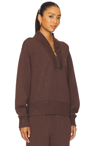 Sally Half Zip Sweatshirt in Coffee Bean Marl | Revolve Clothing (Global)