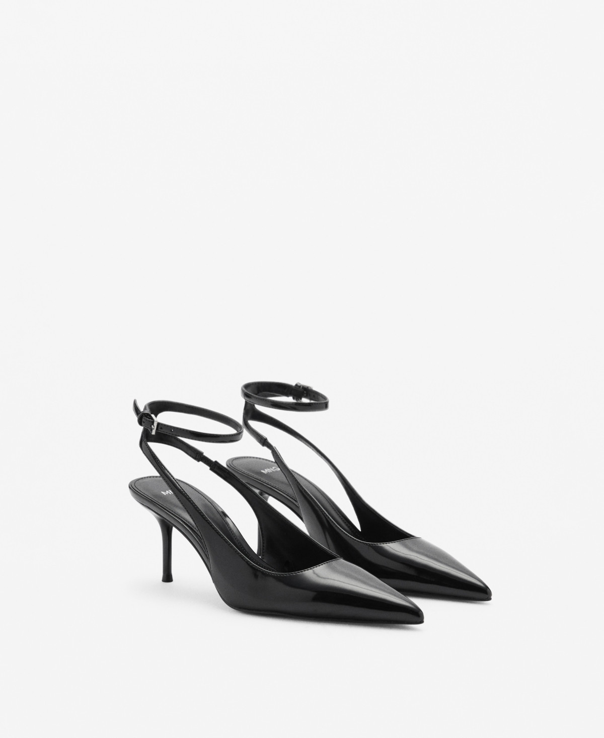 Mango Women's Patent Leather Effect Heeled Shoes - Black | Macy's
