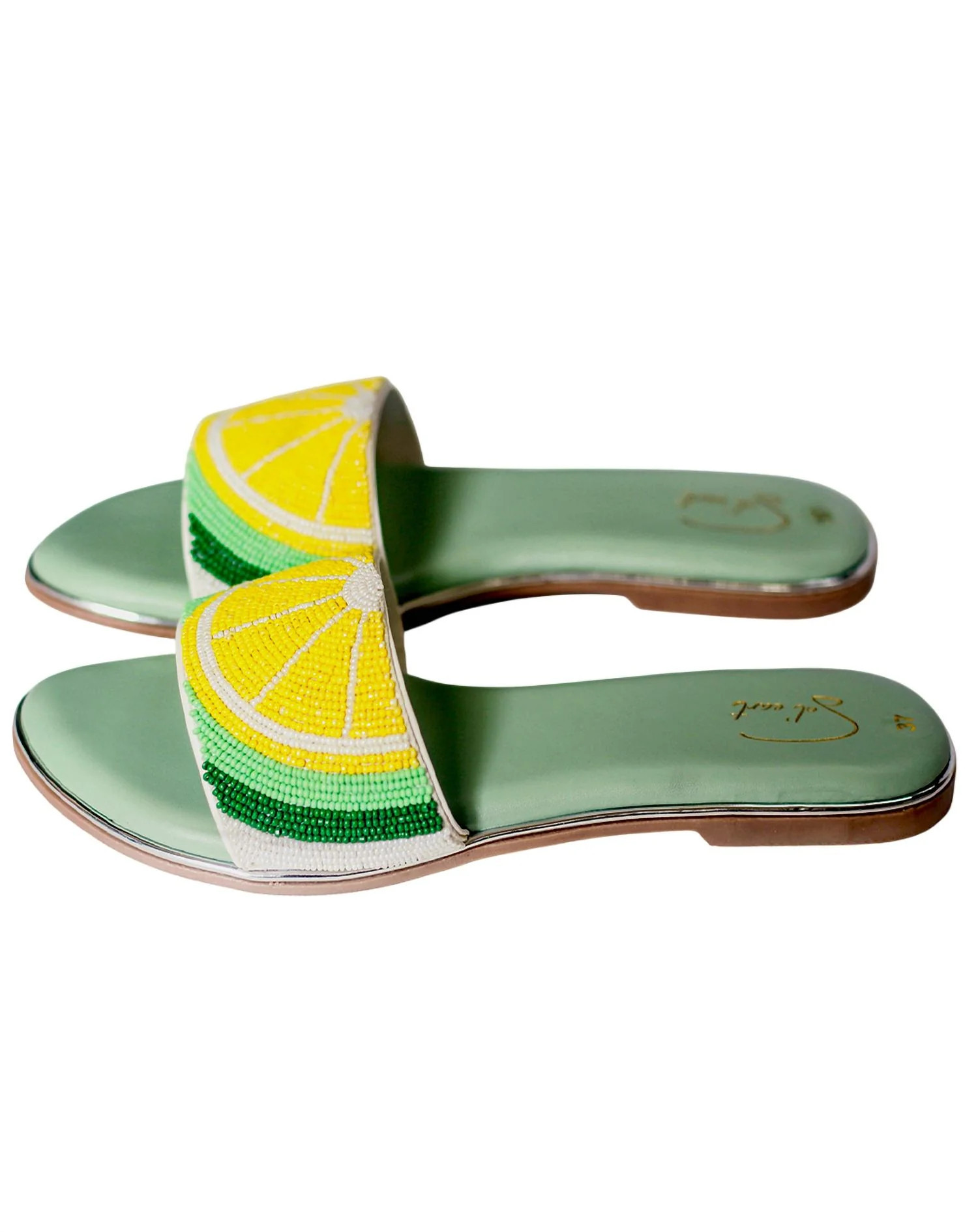 Women Lemon Zest Sandal In Green/yellow | Shop Simon