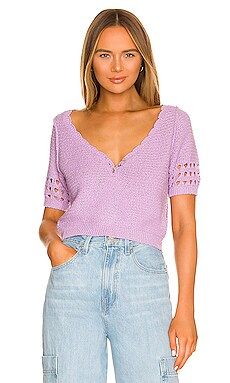 Free People Bree Cropped Pullover in Glimmer from Revolve.com | Revolve Clothing (Global)