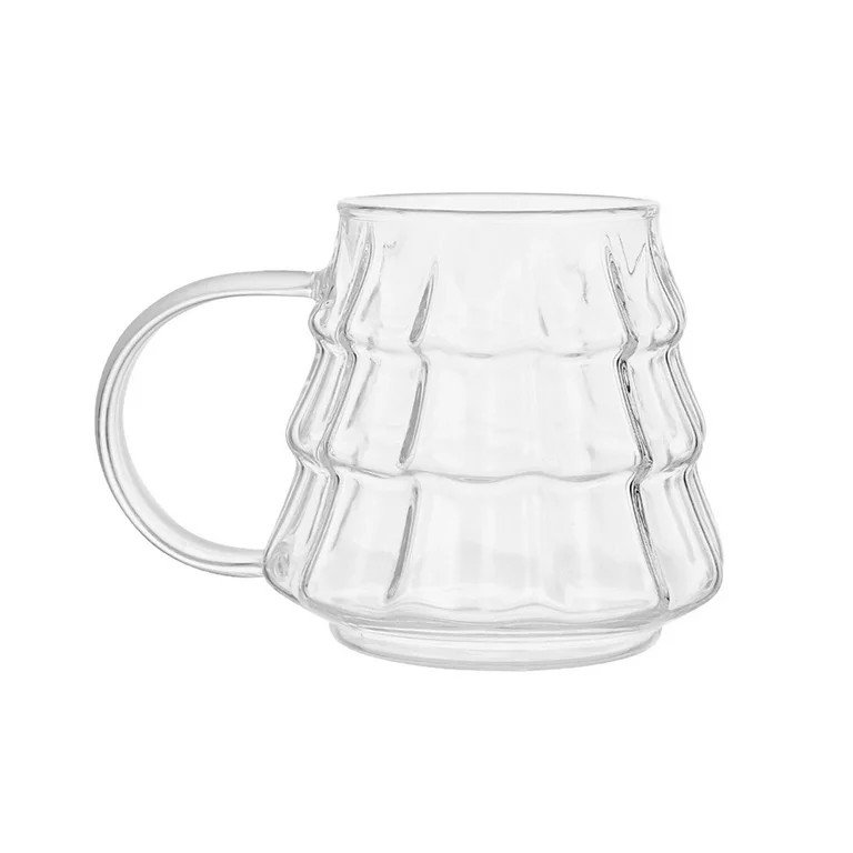 Transparent Mugs with Handle, Christmas Glass Iced Americano Cup for Household Milk Coffee and Dr... | Walmart (US)