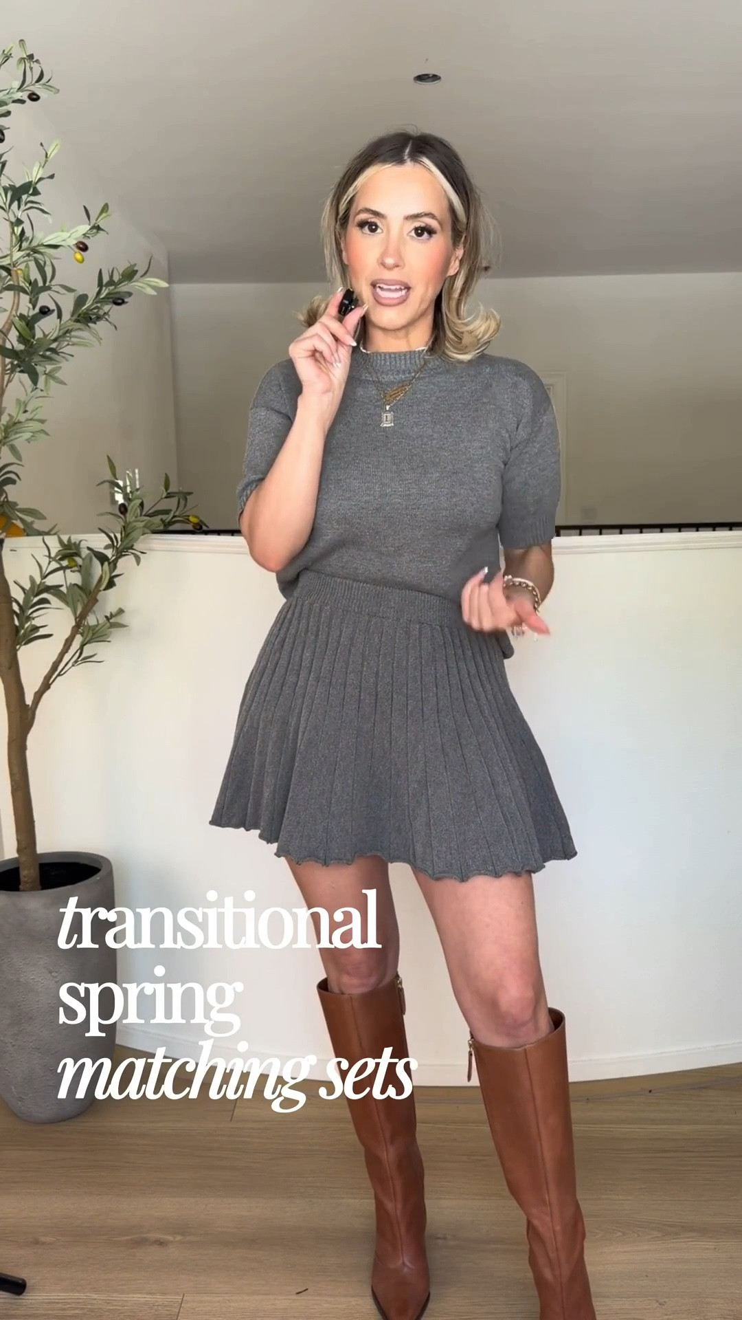 These are the cutest transitional spring skirt matching sets ￼😍

They’re actually really nice quality, the skirt had an elastic waistband. They’re very comfortable easy to style with any kind of shoe! 

#LTKPetite #LTKootd #LTKgrwm