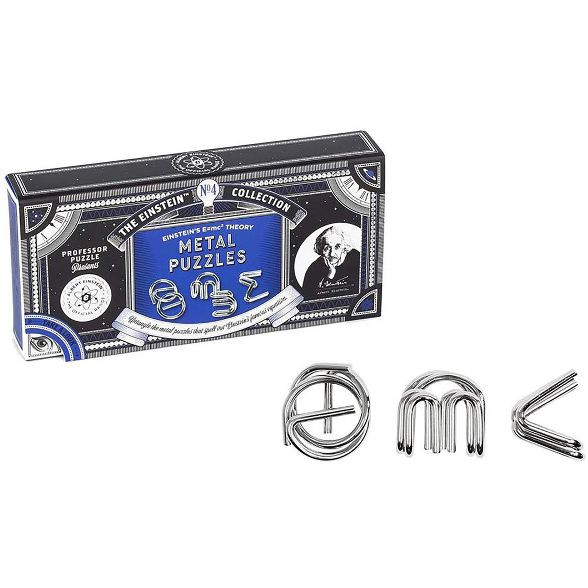 Professor Puzzle The Einstein Collection E=Mc2 Metal Brain Teaser Puzzle 3 Piece Set | Target
