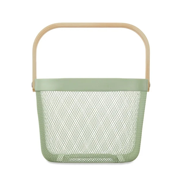 Easter Green Mesh Basket, 9.45 in x 9.84 in x 7 in, by Way To Celebrate | Walmart (US)