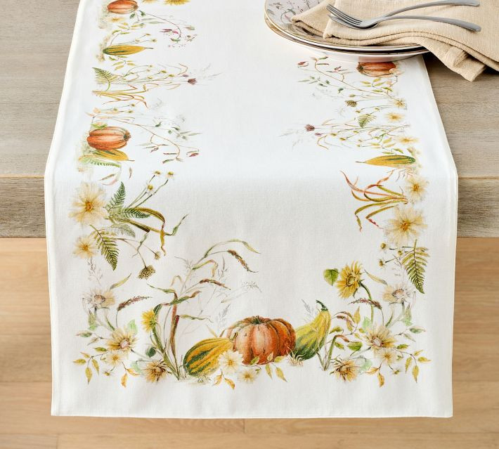 Bedford Harvest Cotton/Linen Table Runner | Pottery Barn (US)