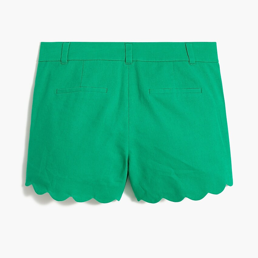 4" linen-cotton scalloped hem short | J.Crew Factory