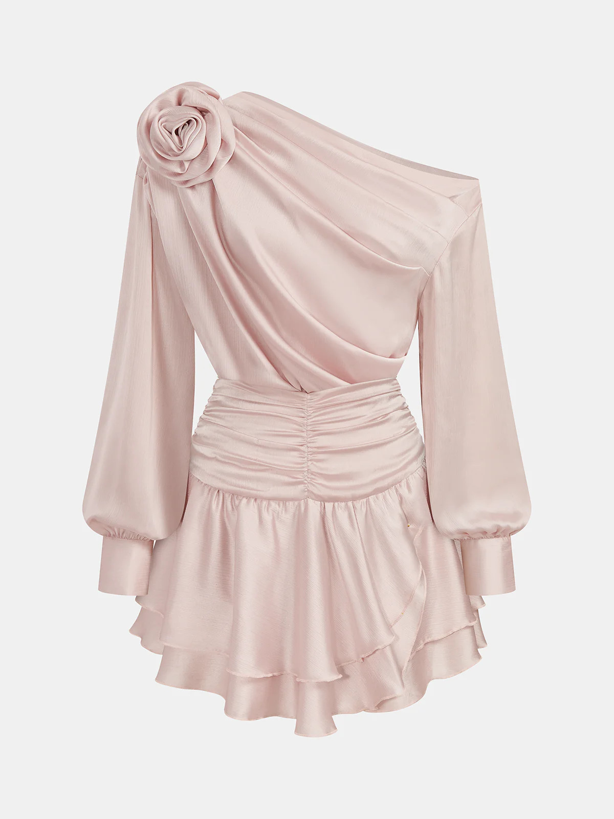 3D Rose One-Shoulder Top & Mini Skirt Set | Commense