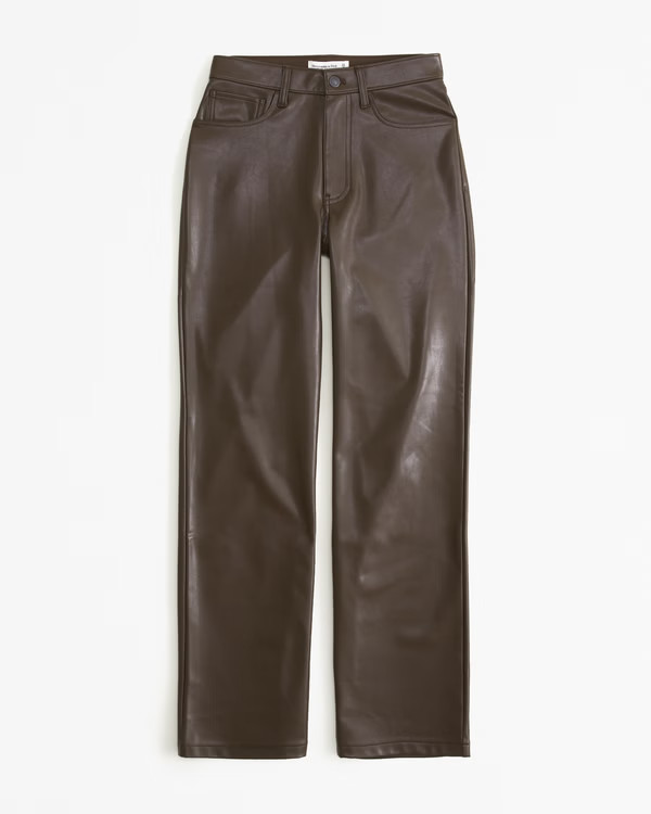 Curve Love Vegan Leather 90s Relaxed Pant | Abercrombie & Fitch (UK)