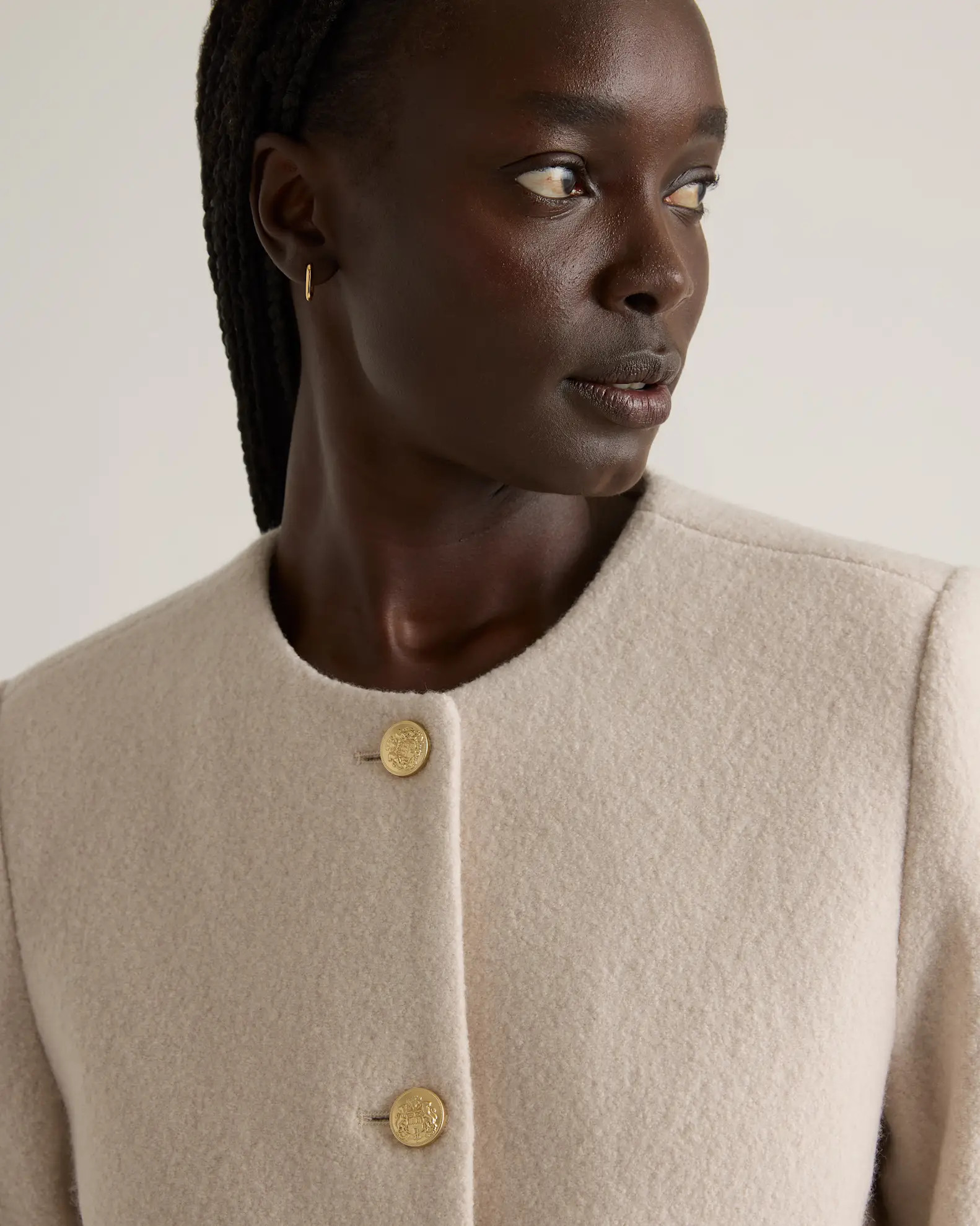 100% Merino Wool Collarless Cropped Jacket | Quince