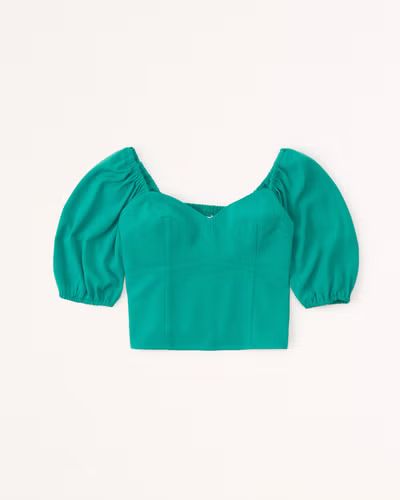 Women's Puff Sleeve Corset Sweetheart Top | Women's Tops | Abercrombie.com | Abercrombie & Fitch (US)