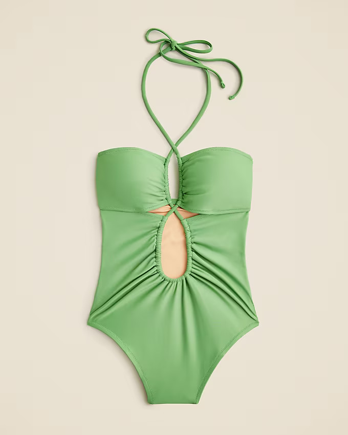 Cutout halter one-piece swimsuit | J. Crew US
