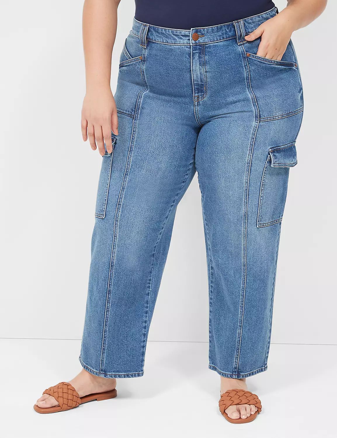 MID RISE STRAIGHT CARGO - MYKONOS W | LaneBryant | Lane Bryant (US)