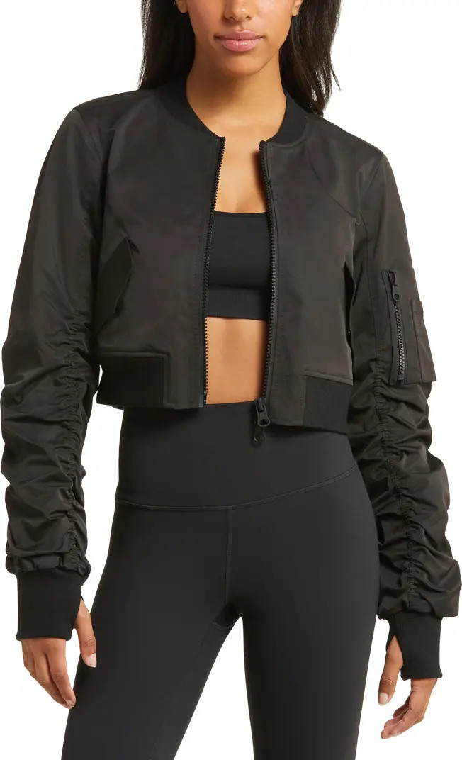 Blanc Noir Bombardier Crop Bomber Jacket | Nordstrom | Nordstrom