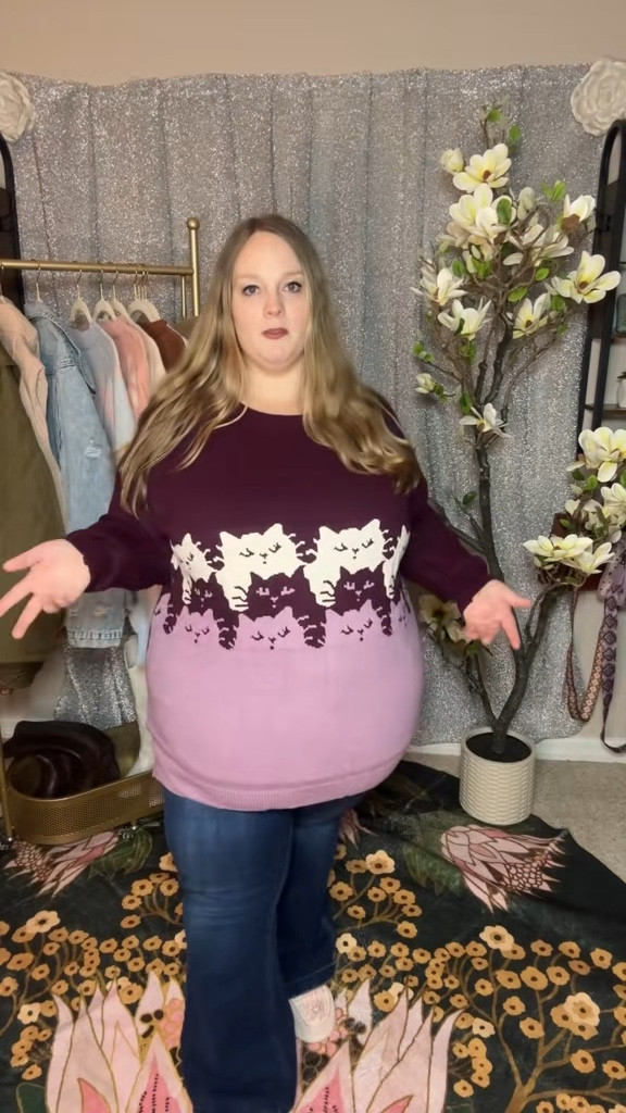 Most novelty sweaters feel stiff, but this one is soft, comfortable, and actually really flattering. The little kitties make it even better — such a good cozy find.

cat sweater, novelty knit sweater, cozy pullover, plus size sweater, winter knit top

#LTKPlusSize #LTKMidsize #LTKSeasonal
