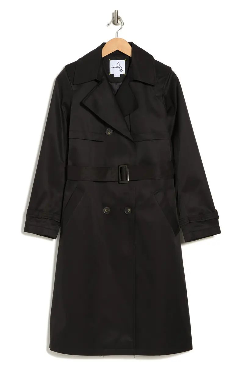 Double Breasted Cotton Blend Belted Trench Coat | Nordstrom Rack