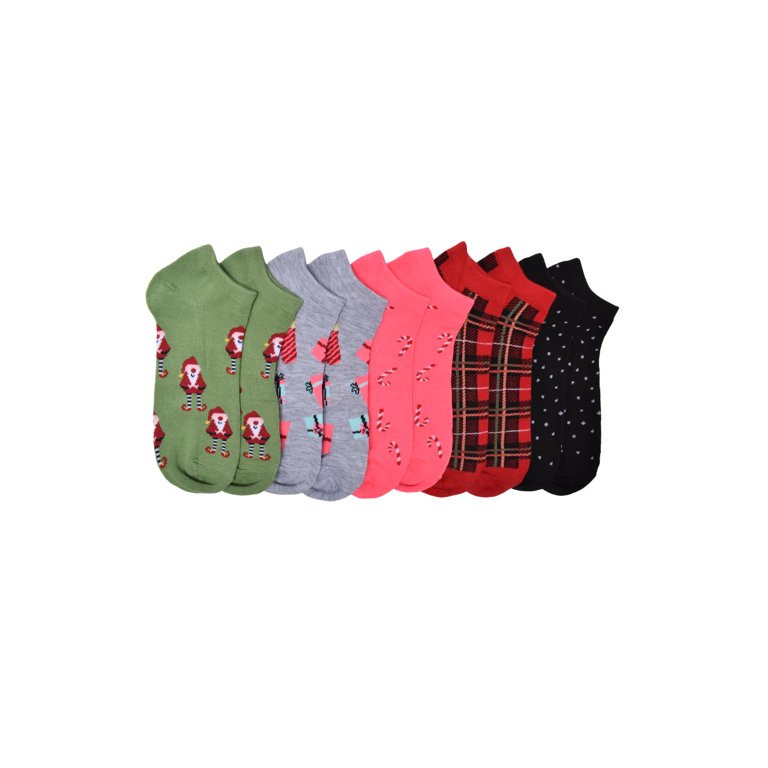 Holiday Time Women's Gift Box Low-Cut Socks, 5-Pack, Sock Sizes 4-10 | Walmart (US)