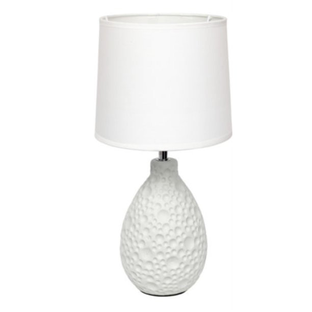 Simple Designs Textured Stucco Ceramic Oval Table Lamp - Walmart.com | Walmart (US)