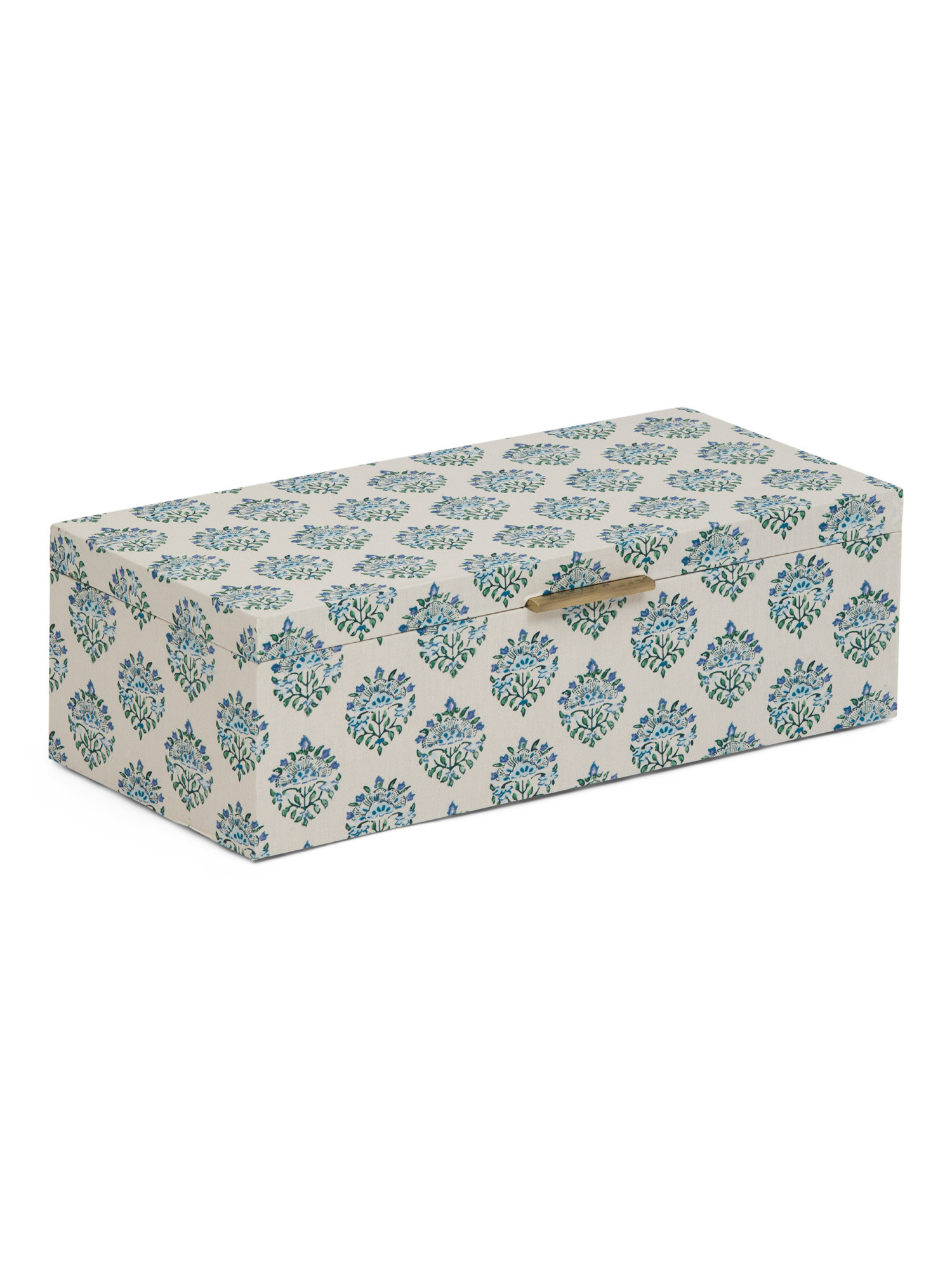 7x15x4 Block Print Linen Wrapped Box | TJ Maxx