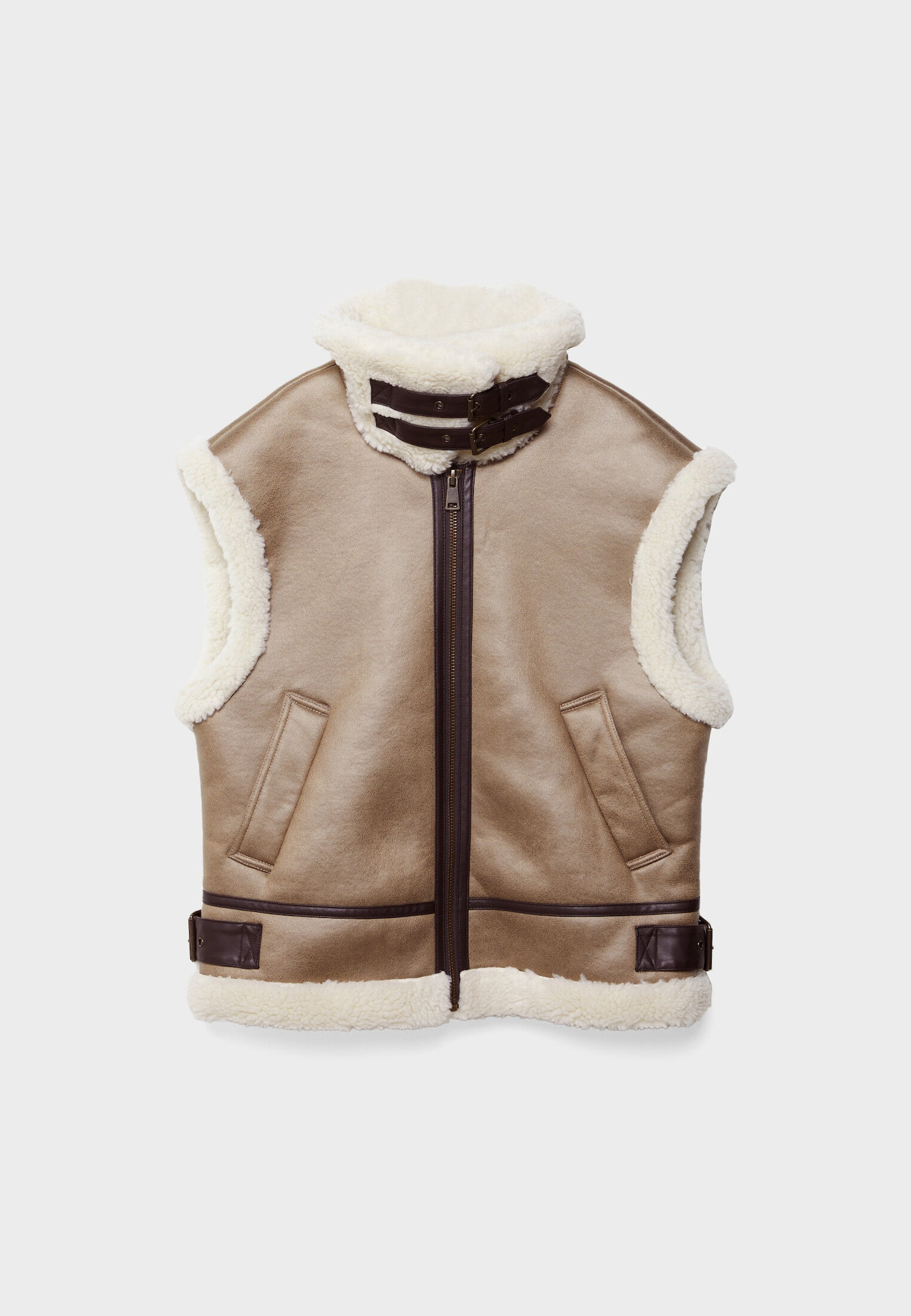 Dubbelzijdig gilet van imitatiesuède - Mode voor dames | Stradivarius Netherlands | Stradivarius (NL)