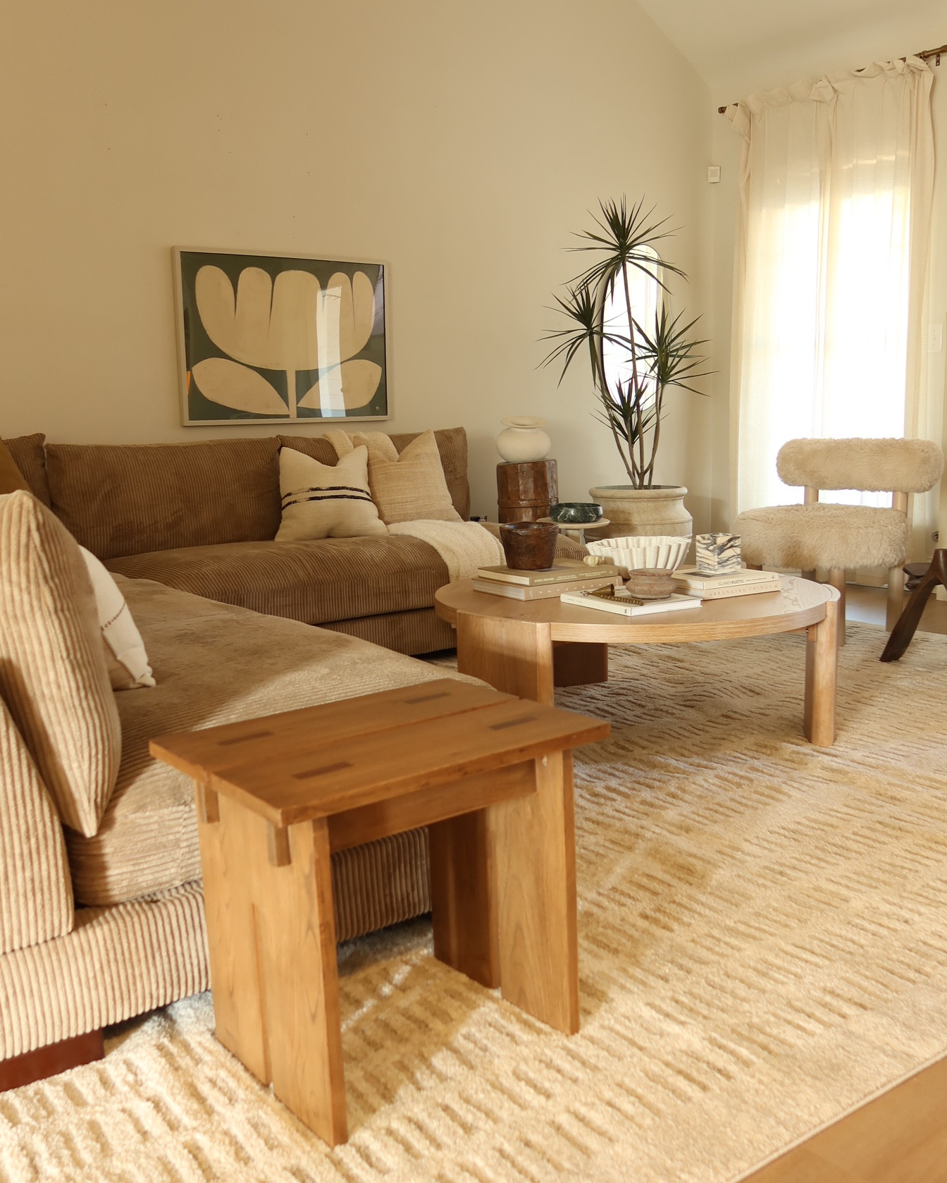 Eclectic organic modern living room!family friendly sectional from Wayfair! Neutral rug coffee table wall art faux tree home decor

#LTKStyleTip #LTKFindsUnder100 #LTKHome