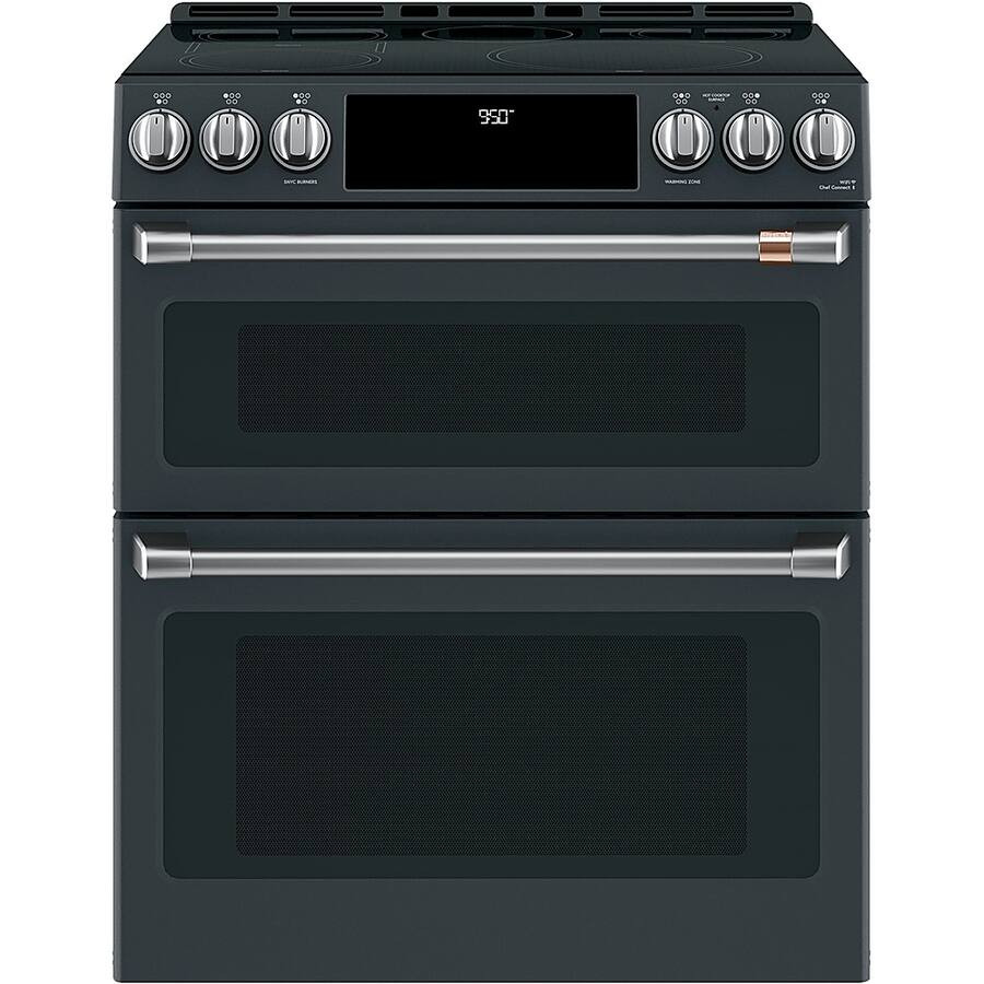 Café - 7.0 Cu. Ft. Slide-In Double Oven Electric Induction Convection Range - Matte Black | Best Buy U.S.