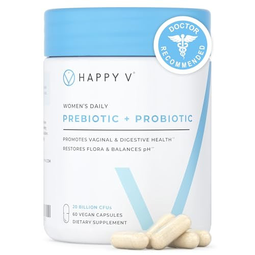 Happy V Dr. Formulated Vaginal Probiotics for Women Odor & Itch Support, Urinary & Gut Health, pH Balance | Womens Daily Probiotic with Patented Prebiotics & Lactobacillus for Feminine Wellness | Amazon (US)