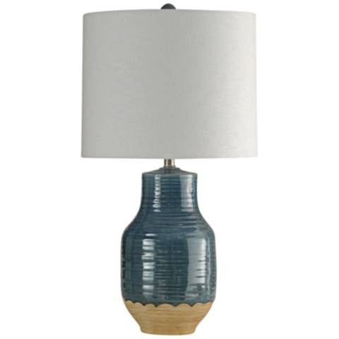 Henne 30" High Rustic Modern Blue Ceramic Table Lamp | Lamps Plus