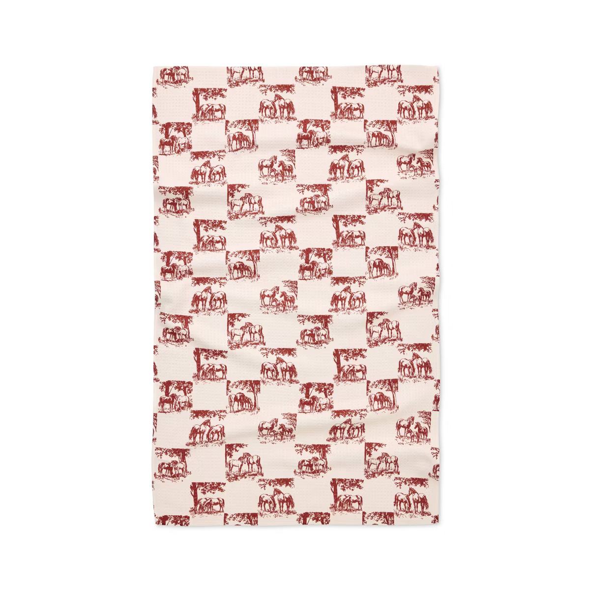 Geometry Kitchen Tea Towel Horse Check Cream | Target