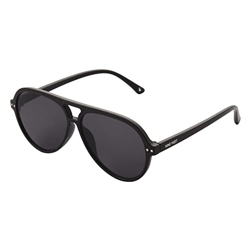 Nine West Women's Anya Sunglasses Aviator, Matte Black, 58 mm | Amazon (US)