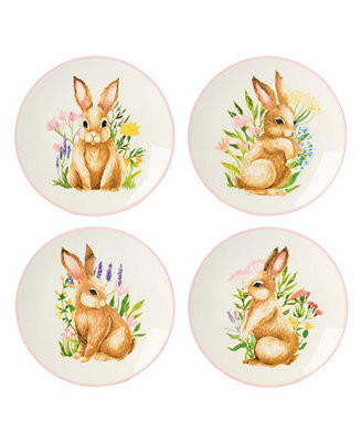 Wicker Creek Bunny Accent Plates, Set of 4 | Macy's
