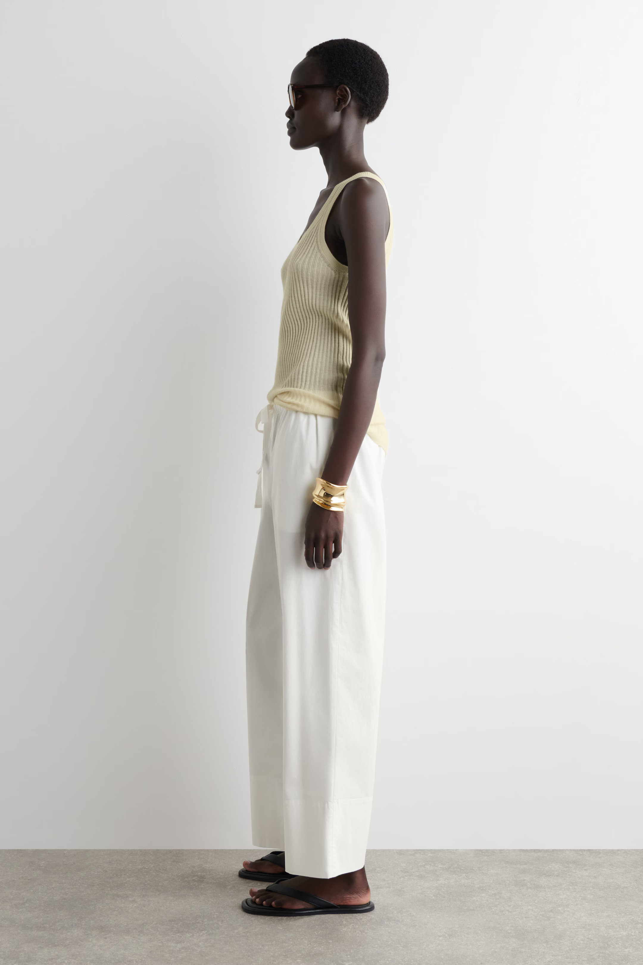 DRAWSTRING COTTON TROUSERS - WHITE | COS | COS UK