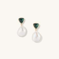 Malachite Pearl Earrings - $115 | Mejuri (Global)