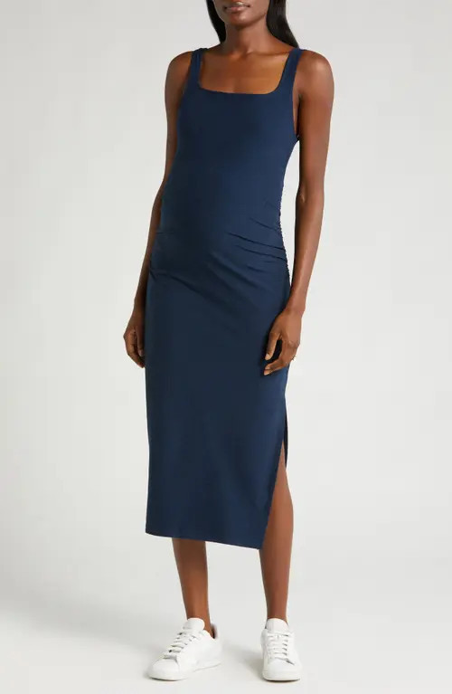 Beyond Yoga Icon Maternity Dress in Nocturnal Navy at Nordstrom, Size Large | Nordstrom