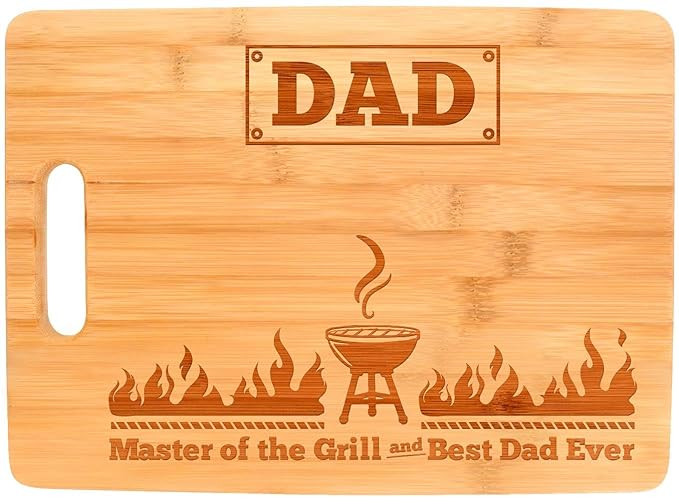 Laser Engraved Cutting Board Master of the Grill and Best Dad Ever Father's Day Gifts Birthday Gi... | Amazon (US)