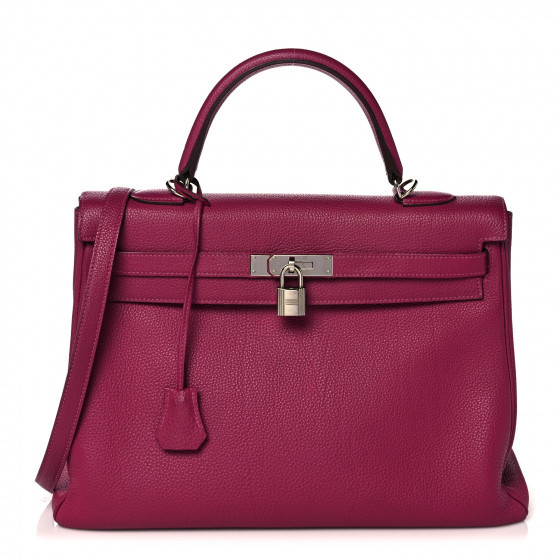 HERMES Togo Kelly Retourne 35 Tosca | Fashionphile