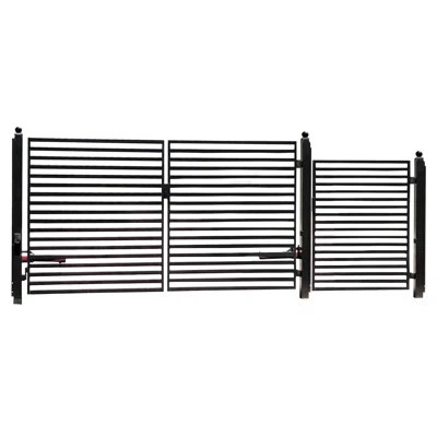 MILAN Style Steel Dual Swing Driveway Gate with Pedestrian Gate | Wayfair North America