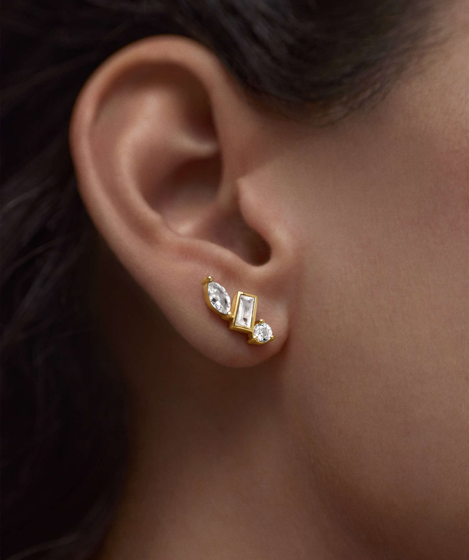 Lab Grown Sapphire Climber Studs | Mejuri Fine Crew
