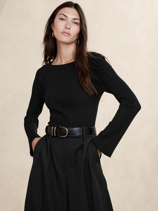 Cece Flare-Sleeve Sweater Top | Banana Republic (US)