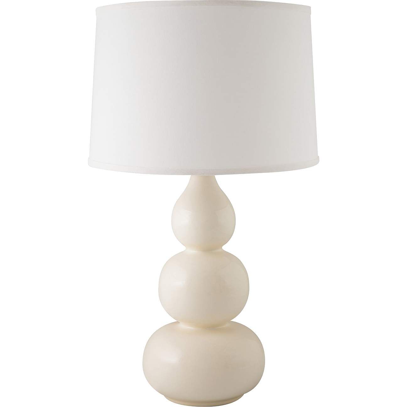 RiverCeramic® Triple Gourd Gloss White Table Lamp | LampsPlus.com