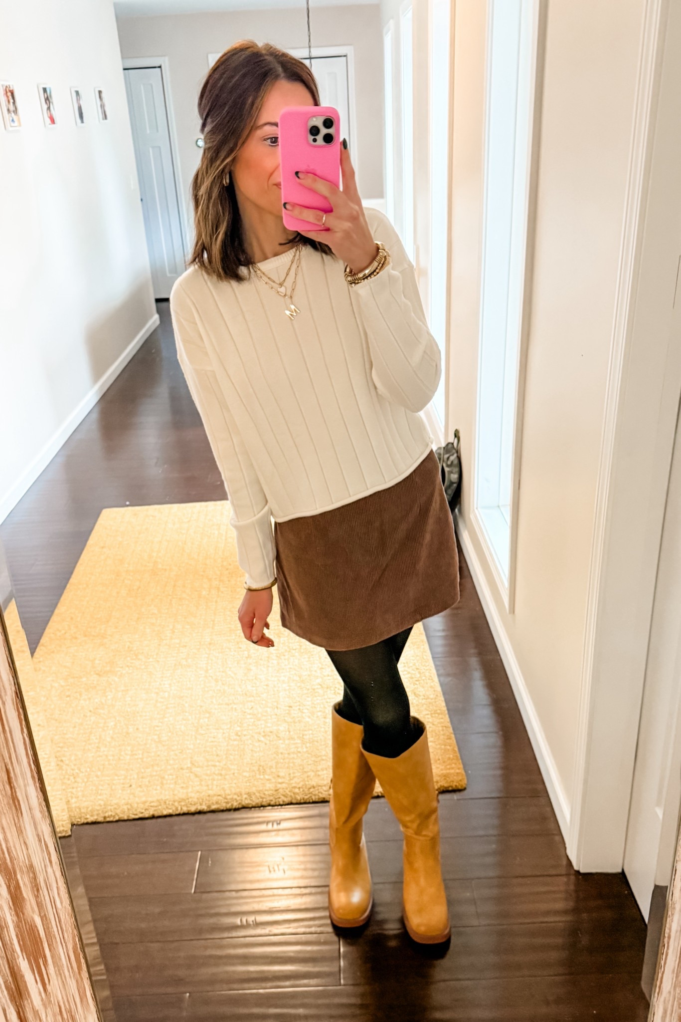Church ootd!

Everything is a true to size fit. These fleece lined tights are a necessity for fall and winter ❄️ 

#churchootd 

#LTKFindsUnder50 #LTKStyleTip