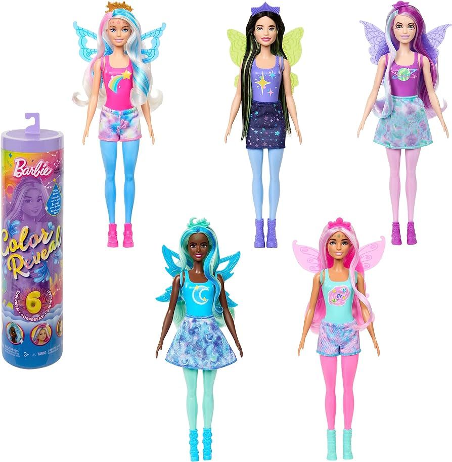 Barbie Color Reveal Doll with 6 Unboxing Surprises, Rainbow Galaxy Series with Celestial Sparkle ... | Amazon (US)