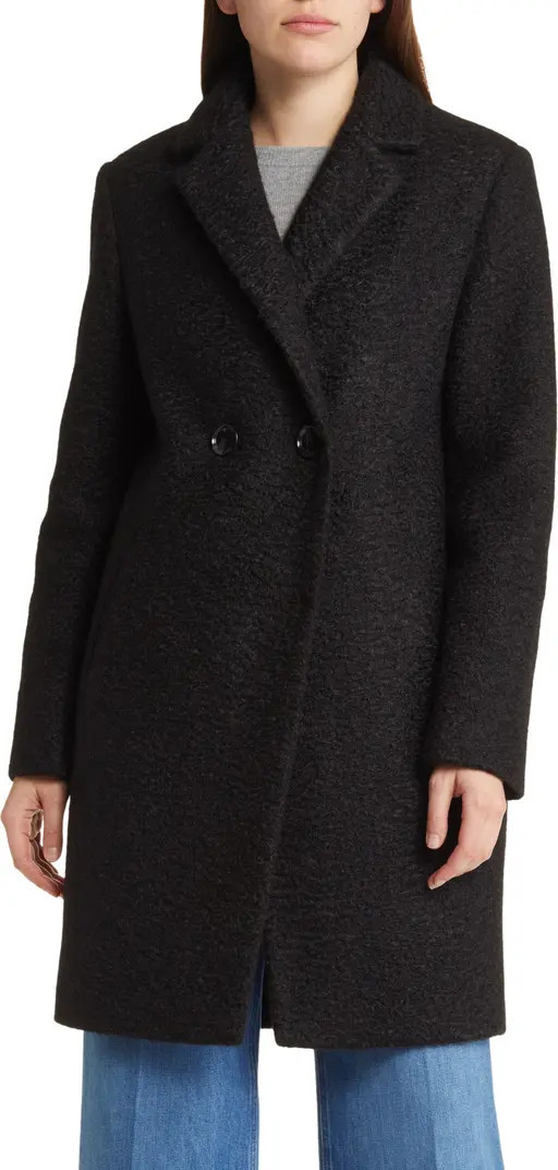 Double Breasted Water Repellent Bouclé Tweed Coat | Nordstrom