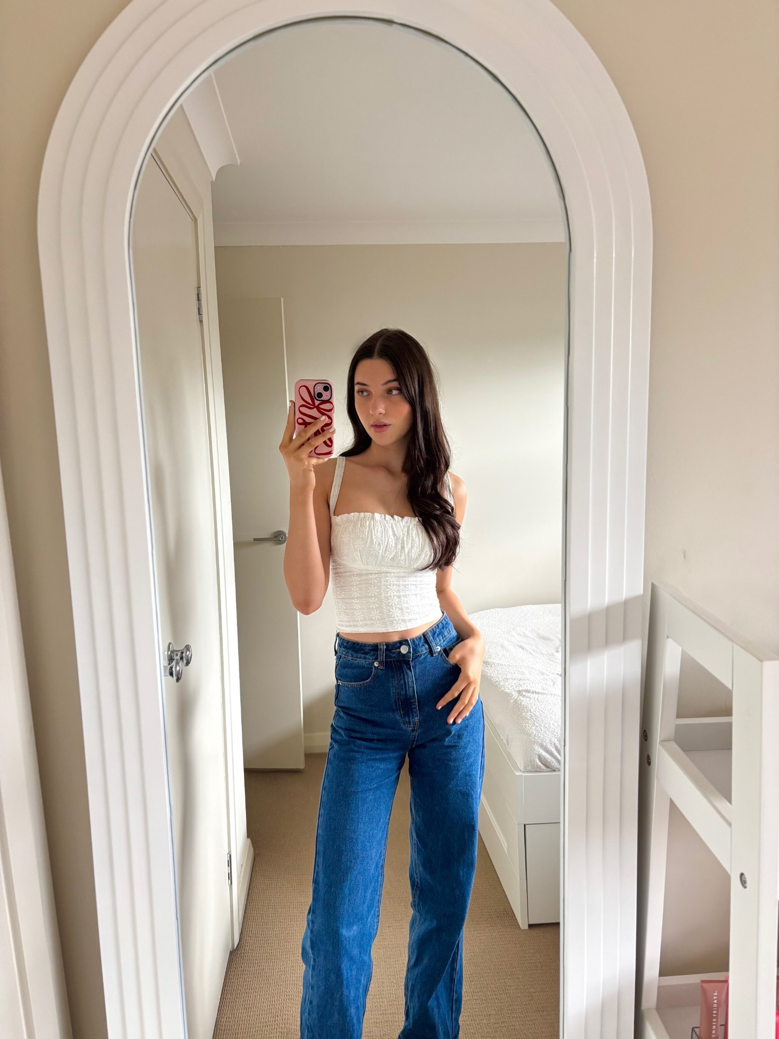 Loving blue and white together! Obsessed with these dark wash jeans and a white floral top to match 🩷🫧

#LTKautumn #LTKaustralia