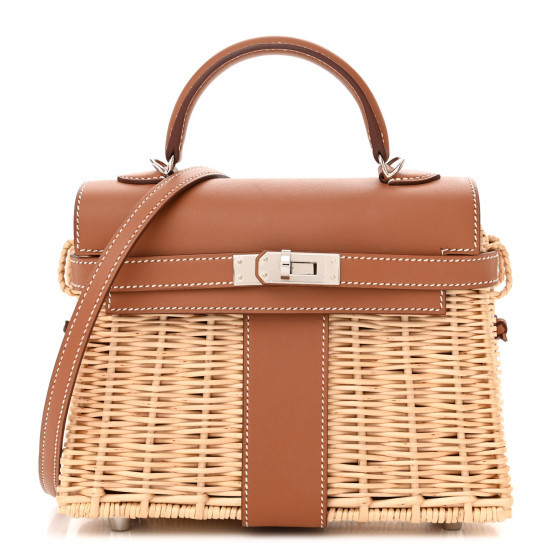 Wicker Swift Picnic Mini Kelly 20 Naturel Gold | FASHIONPHILE (US)